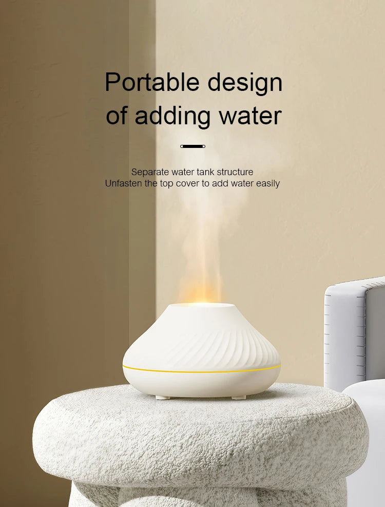 Portable Volcanic Aroma Diffuser with Color Flame