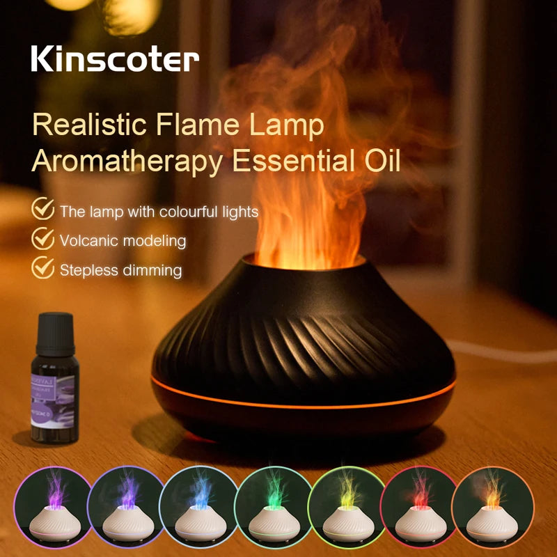 Portable Volcanic Aroma Diffuser with Color Flame