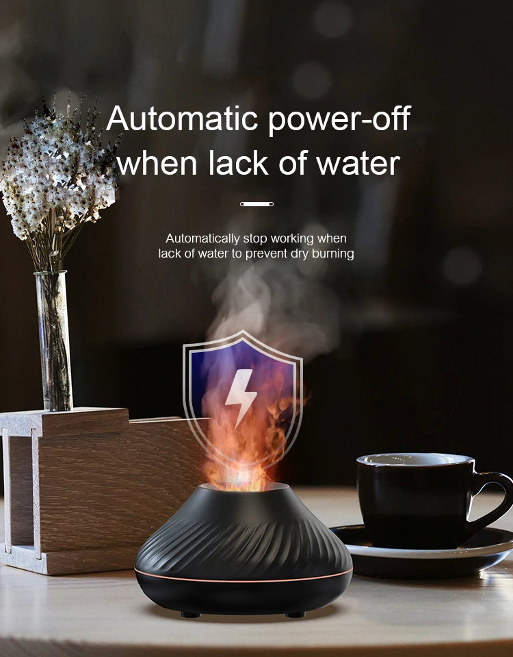 Portable Volcanic Aroma Diffuser with Color Flame