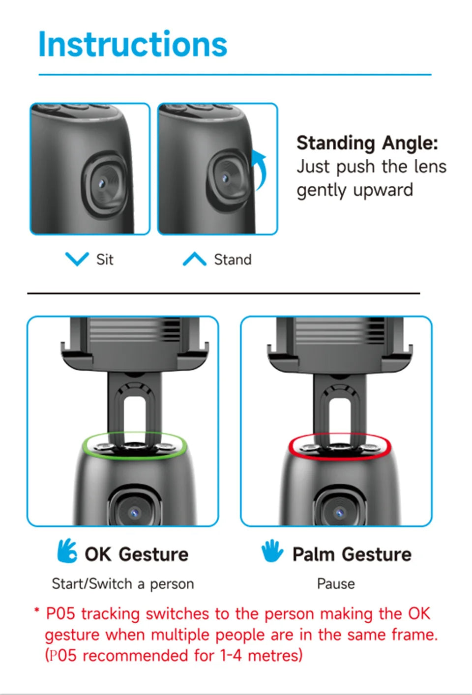 360 Gimbal Stabilizer Selfie Stand with lights