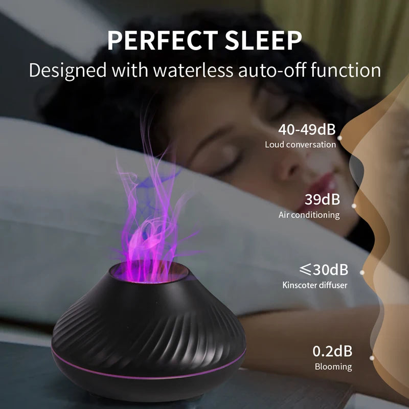 Portable Volcanic Aroma Diffuser with Color Flame