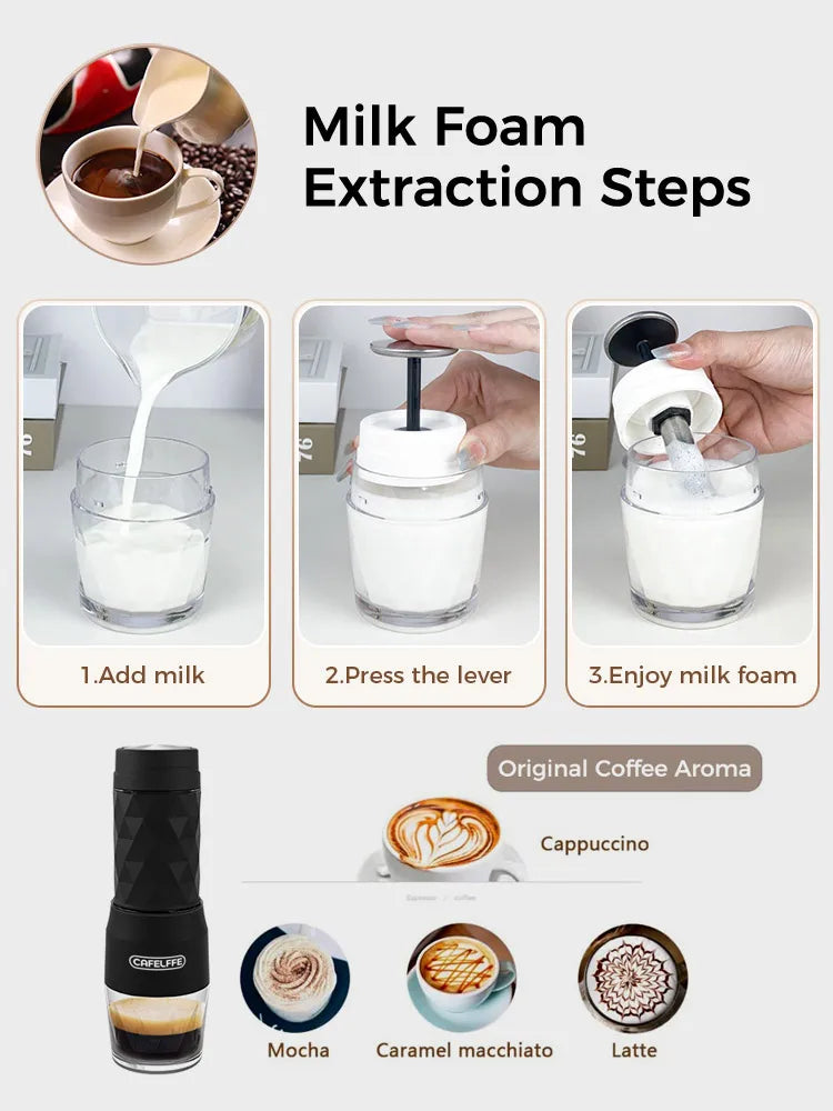 3-I-1 Portable Manual Espresso Coffee Maker