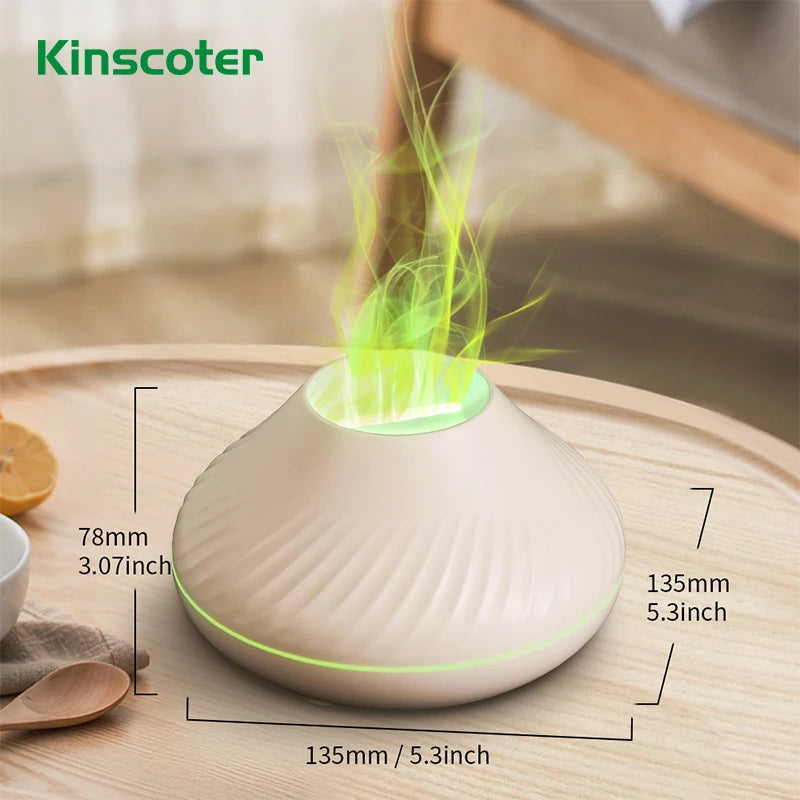 Portable Volcanic Aroma Diffuser with Color Flame