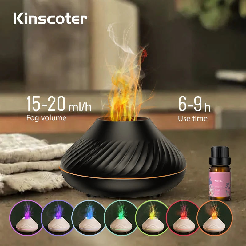 Portable Volcanic Aroma Diffuser with Color Flame