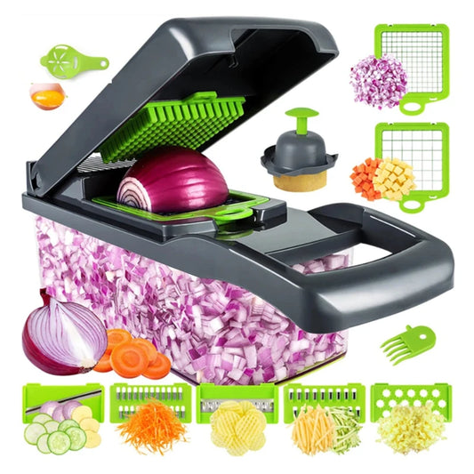 12-in-1 Manual Vegetable Chopper & Slicer