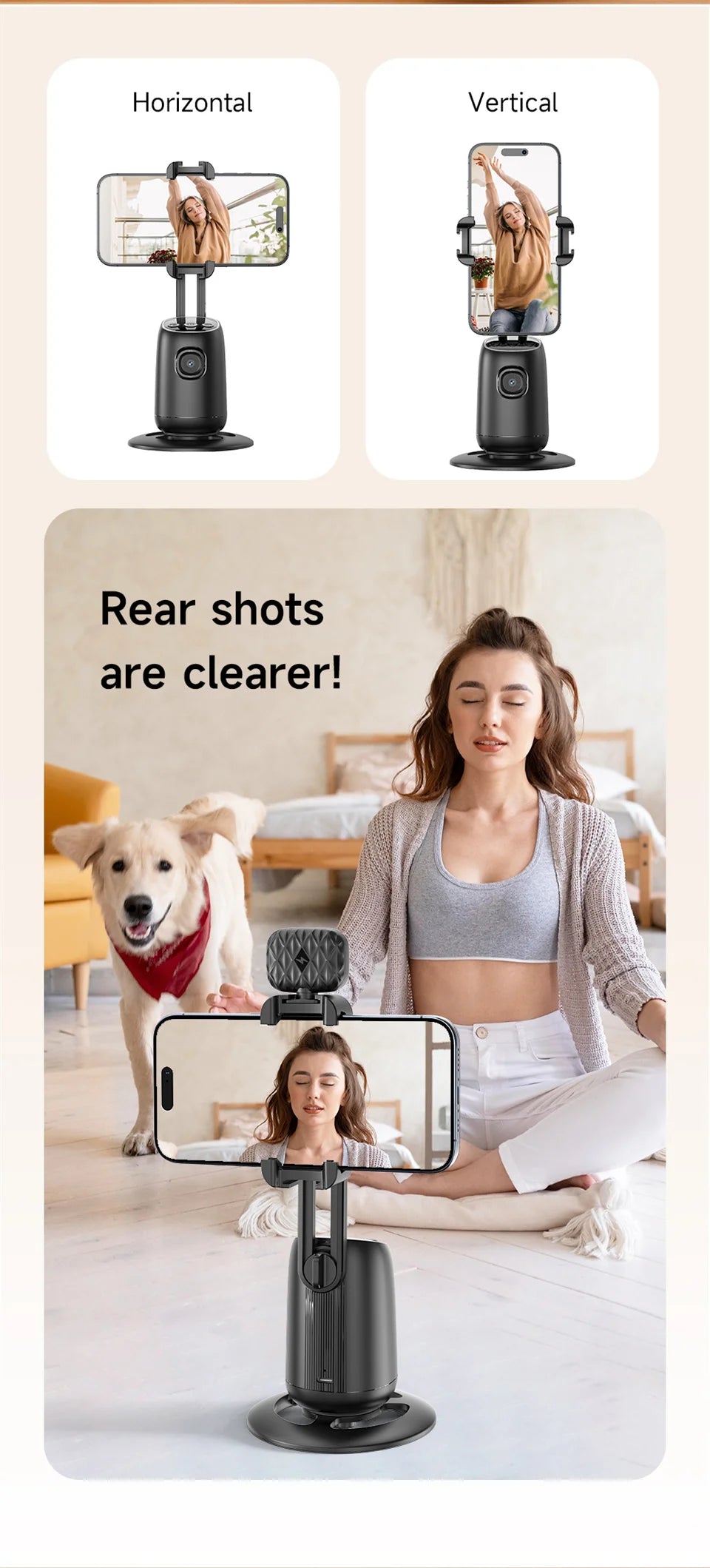 360 Gimbal Stabilizer Selfie Stand with lights