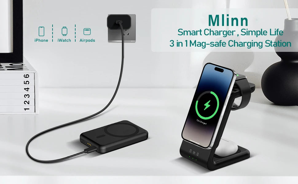 3-in-1 Portable Magnetic Charging Station