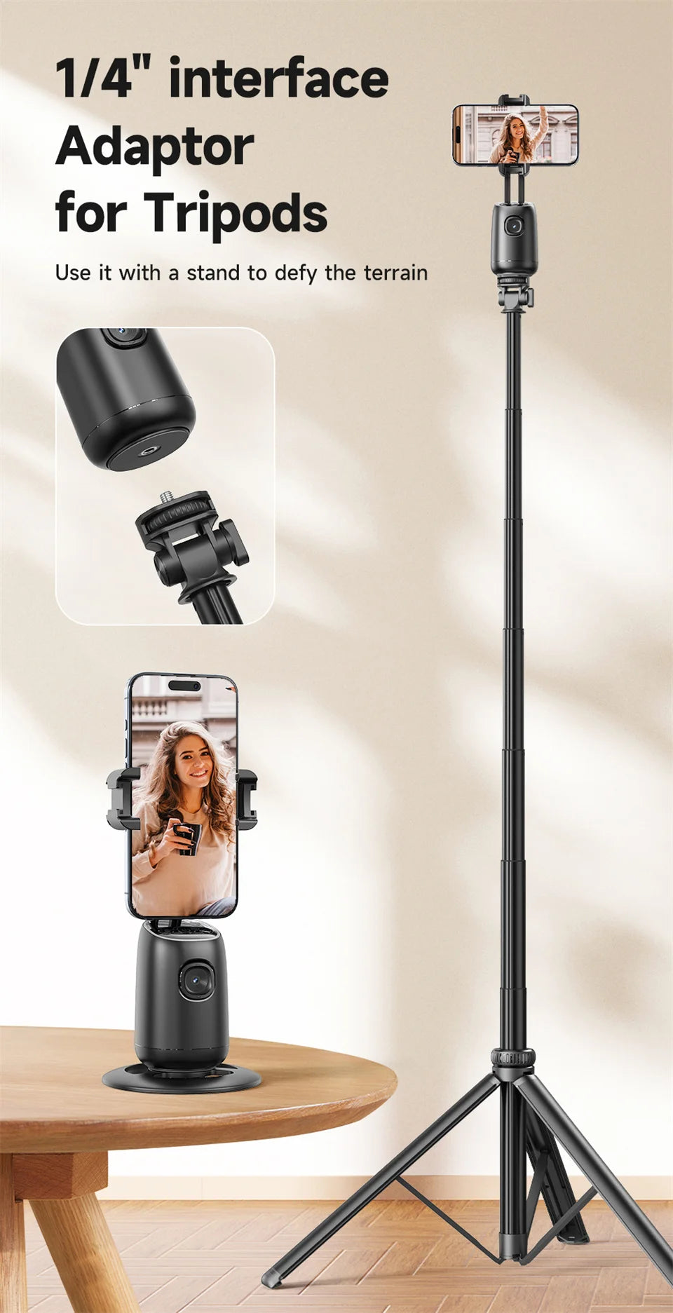 360 Gimbal Stabilizer Selfie Stand with lights